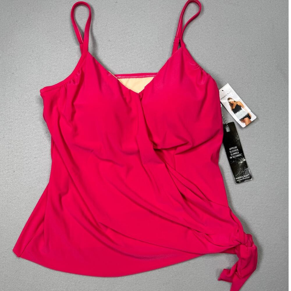 Magicsuit Alex Side-Tie Underwire Tankini Top - Coral Rose 14 $128
